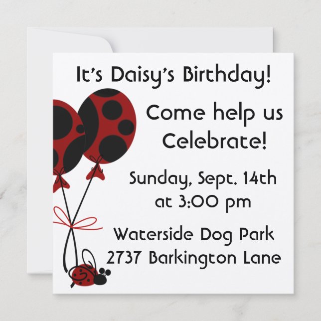 Dog Birthday Invites (Front)