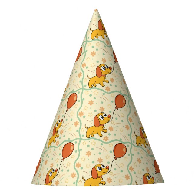 🎉🐶 Dog Birthday Kids Celebration 🎈✨ Party Hat (Front)
