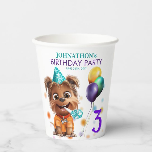Dog Birthday Paper Cups (Front)