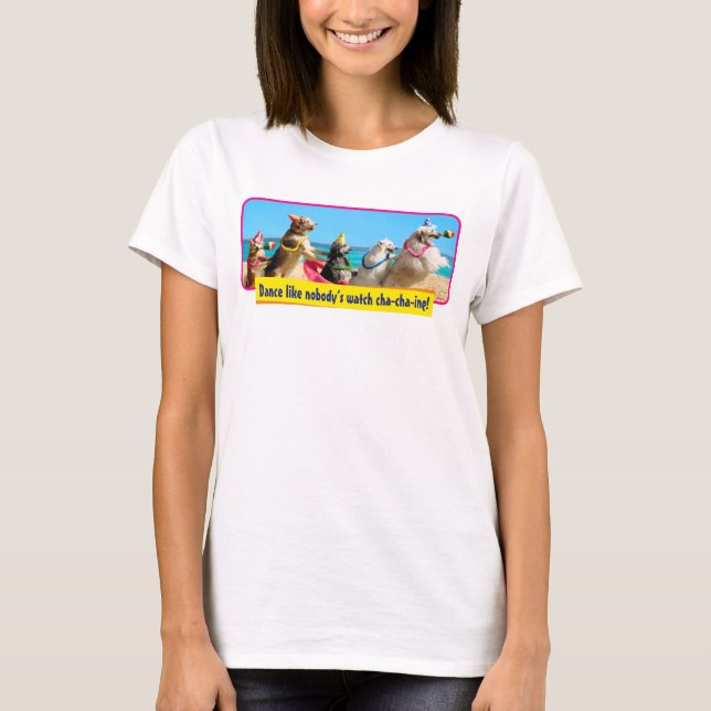 Dog Birthday Party Conga Line T-Shirt (Front)