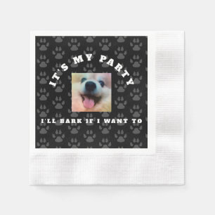 Dog Birthday Party Custom Photo Napkin