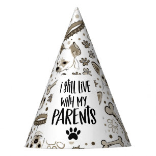 Dog Birthday Party Funny Quote with bones & paws Party Hat