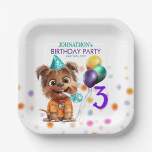 Dog Birthday Party Paper Plate