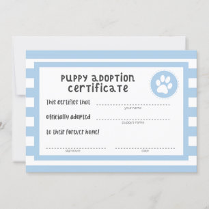 Dog Birthday Party   Puppy Adoption Certificate