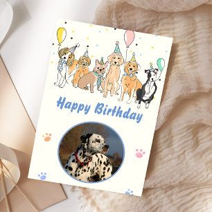 Dog Birthday Party Puppy Pawty Animals  Card