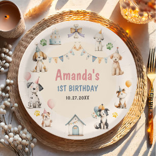 Dog Birthday Party Puppy Pawty Paper Plates