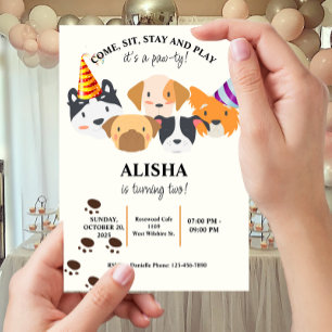 Dog Birthday Pawty Birthday Invitation