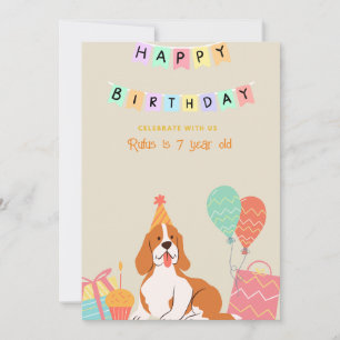 dog birthday personalised invitation