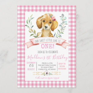 dog birthday shower invitation, puppy birthday invitation