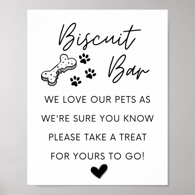 Dog Biscuit Bar | Wedding Sign | Dog Wedding Favou (Front)