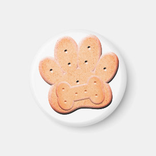 Dog Biscuit Pawprint and Bone Art Magnet