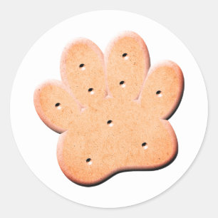 Dog Biscuit Pawprint Art Classic Round Sticker