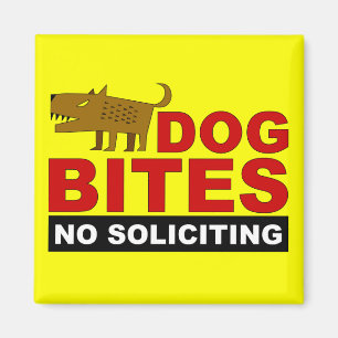 Dog Bites, No Soliciting Magnet
