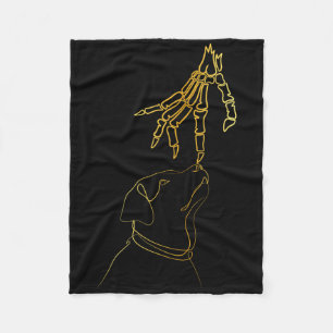 Dog Black Lover Skeleton Hand Funny Halloween Fleece Blanket
