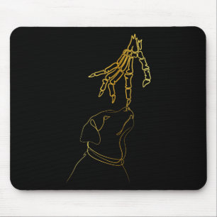 Dog Black Lover Skeleton Hand Funny Halloween Mouse Mat