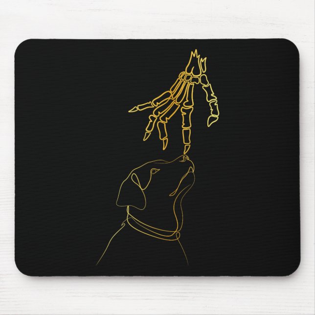 Dog Black Lover Skeleton Hand Funny Halloween  Mouse Mat (Front)