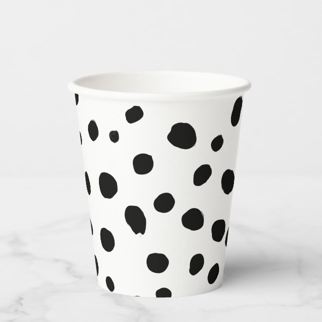 Dog Black Spot Dalmatian Birthday Paper Cups (Front)