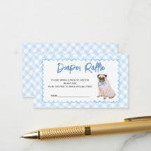 Dog Blue Gingham Diaper Raffle