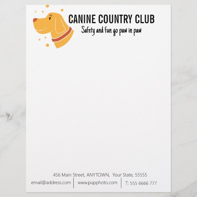 Dog Boarding Business Custom  Custom Letterhead (Front)