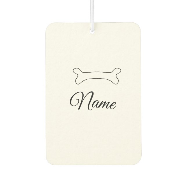 Dog bone add dog name photo custom personalised  car air freshener (Front)