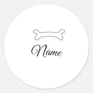 Dog bone add dog name photo custom personalised classic round sticker