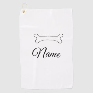 Dog bone add dog name photo custom personalised golf towel