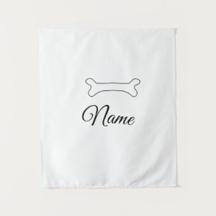 Dog bone add dog name photo custom personalised tapestry