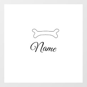 Dog bone add dog name photo custom personalised window cling