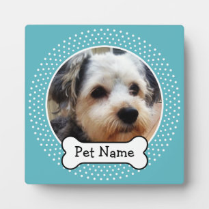 Dog Bone and Blue Polka Dot Pet Photo Frame