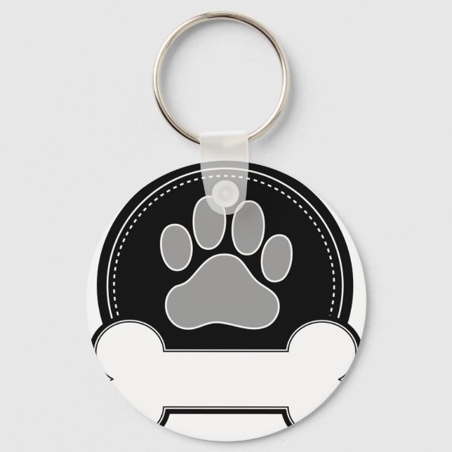 Dog Bone and Paw Key Ring (Front)