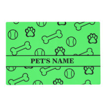 Dog Bone and Tennis Ball Pattern Placemat