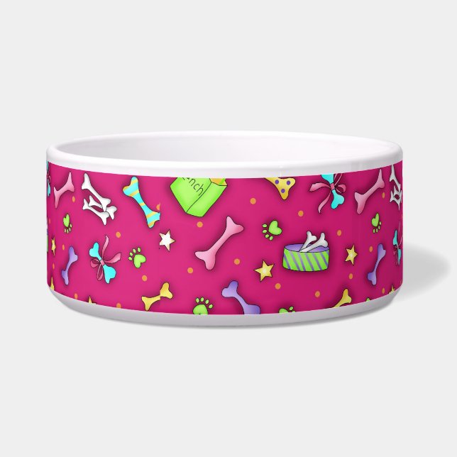 Dog Bone Art Fuchia Pink Pattern (Front)