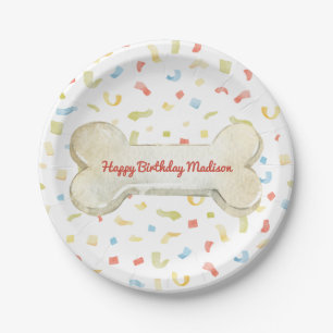 Dog Bone Birthday Party Paper Plate