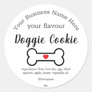 Dog bone Custom doggie cookie Classic Round Sticker