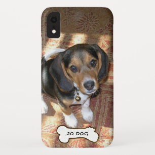 Dog Bone Custom Photo Own Name Modern Cute iPhone XR Case