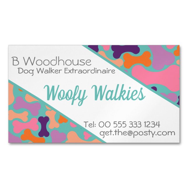 dog bone design business Stationery Magnetic Business Card (Front)