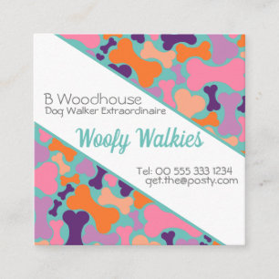 dog bone design business Stationery Square Business Card