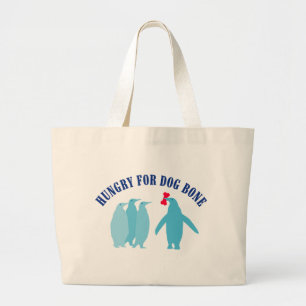 Dog Bone Lovers for Penguins Large Tote Bag