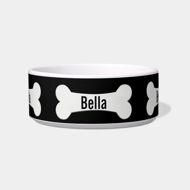 Dog Bone On Black Bowl (Front)