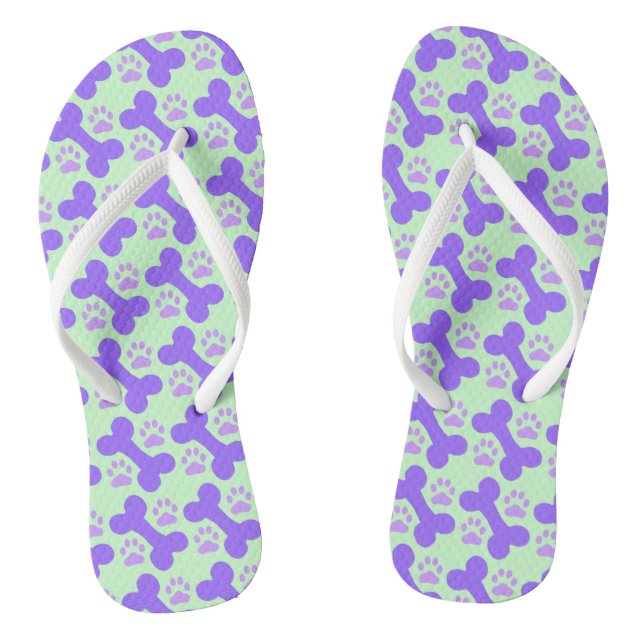 Dog Bone & Paw Flip Flops (Footbed)