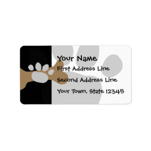 Dog Bone & Paw Print Label