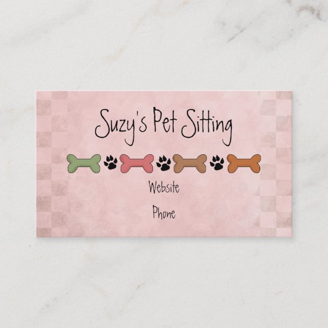 Dog Bone Pet Business Cards (Front)
