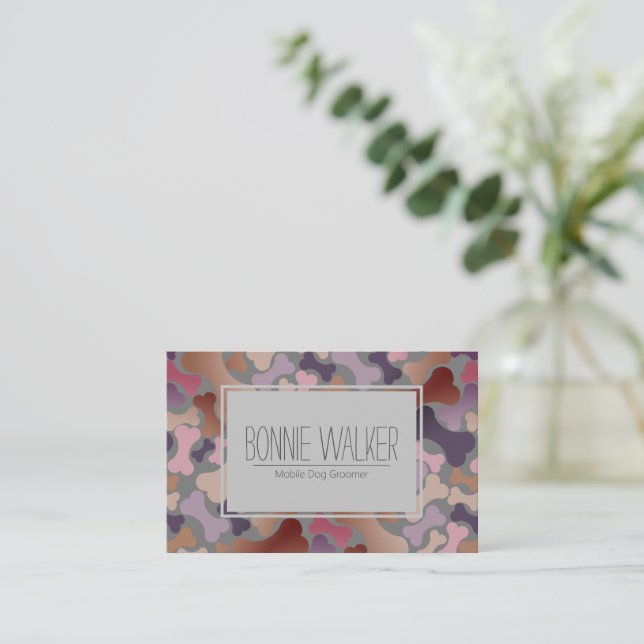 dog bone pet services business card (Standing Front)