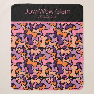 dog bone pet services fleece blanket