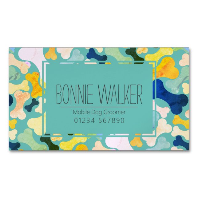 dog bone pet services 	Magnetic business card (Front)