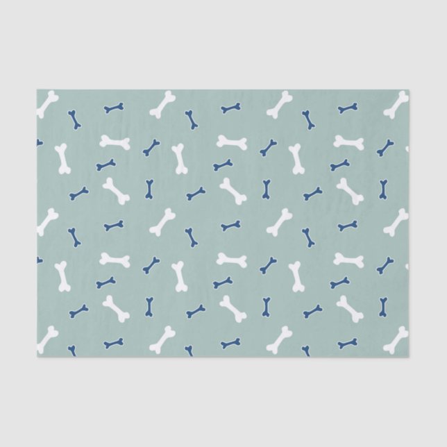 Dog Bone, Puppy Party, Blue and Green Tissue Paper (Front)