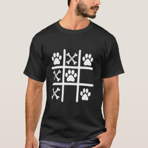 Dog Bones and Paws Tic Tac Toe Cute Dog Dad Mum Do T-Shirt