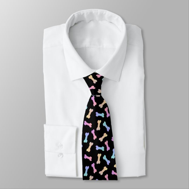 Dog Bones Rainbow Tie (Tied)