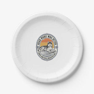 Dog Book Lover Shirt Vintage Engraving Husky Reade Paper Plate