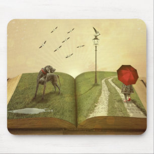 Dog & Book Mouse Mat